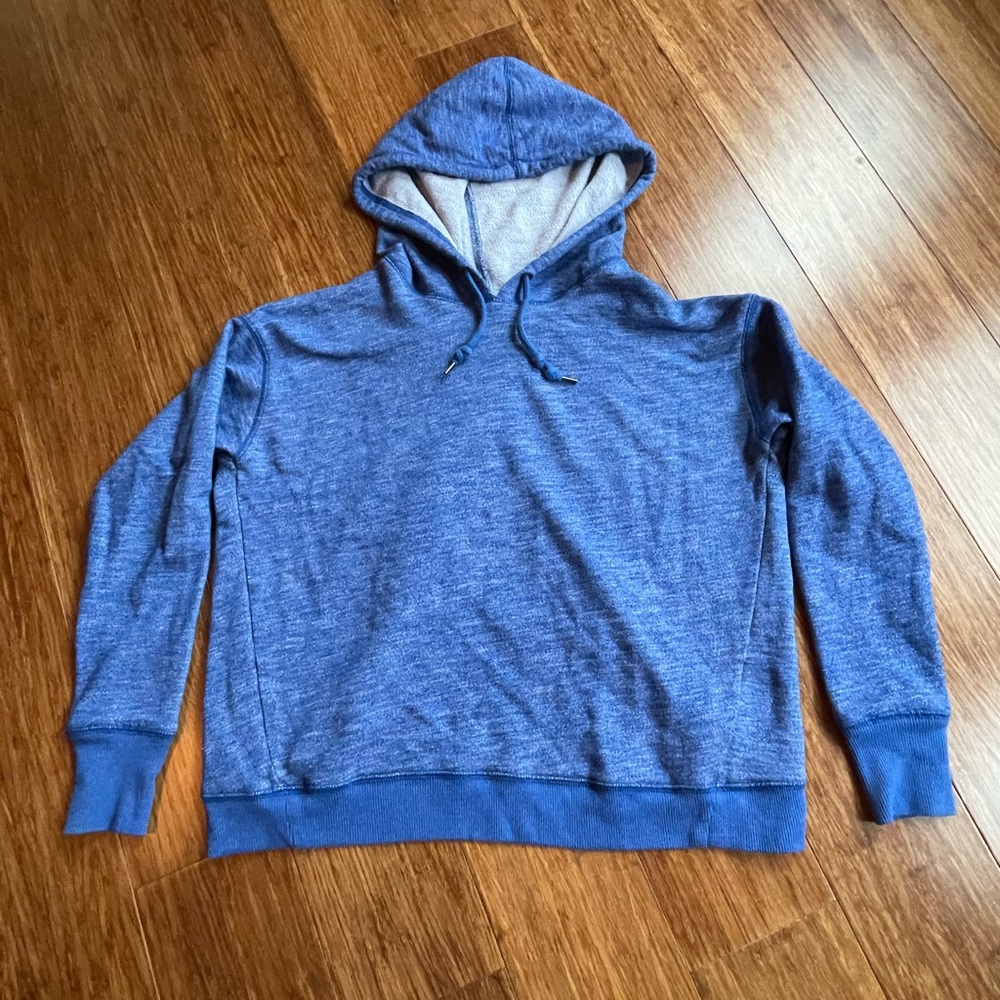 GapFit Cropped, Criss-Cross Back, Hooded Sweatshirt, Heather Blue, Size Small